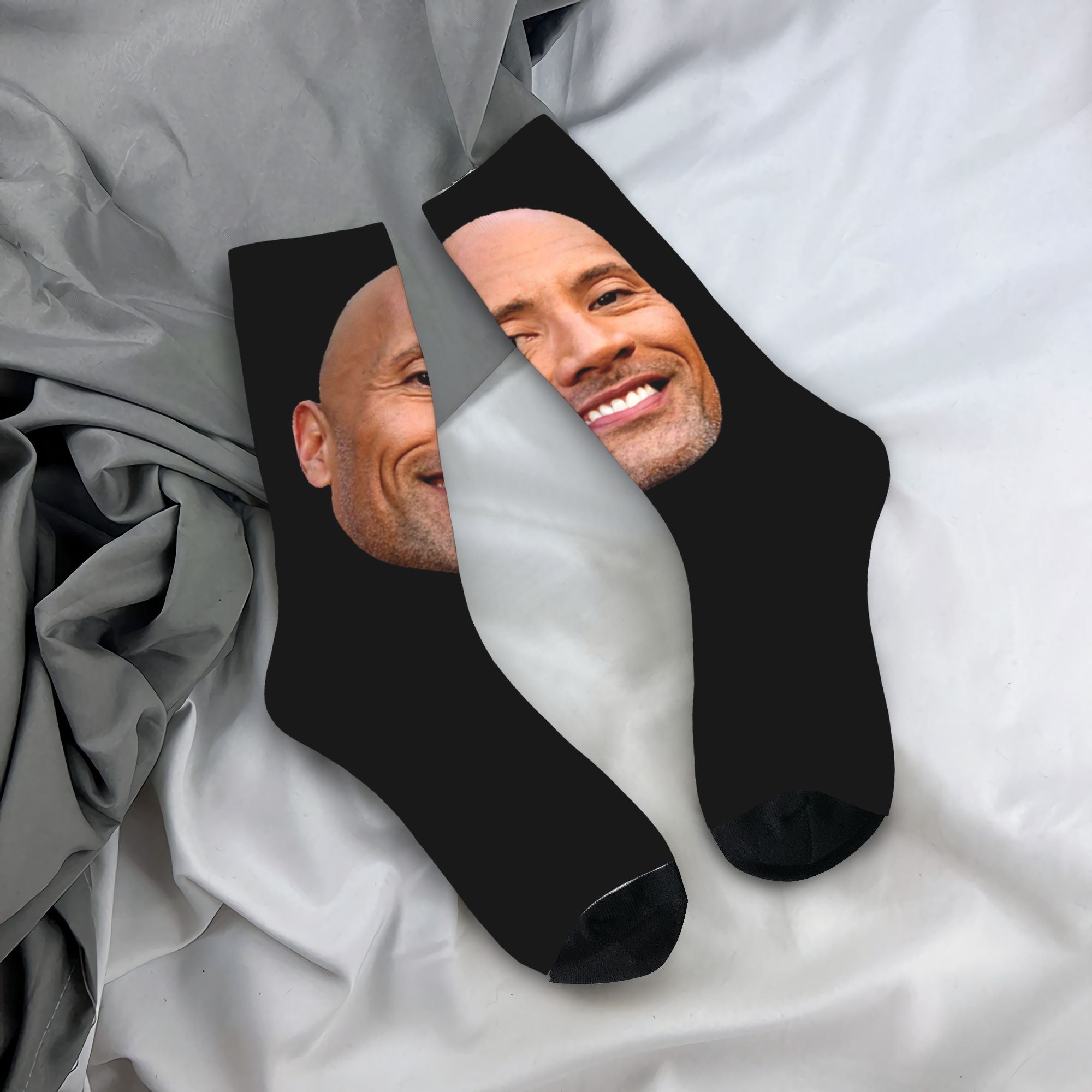 Dress Sock Men - Calcetines personalizados The Rock Face Dwayne