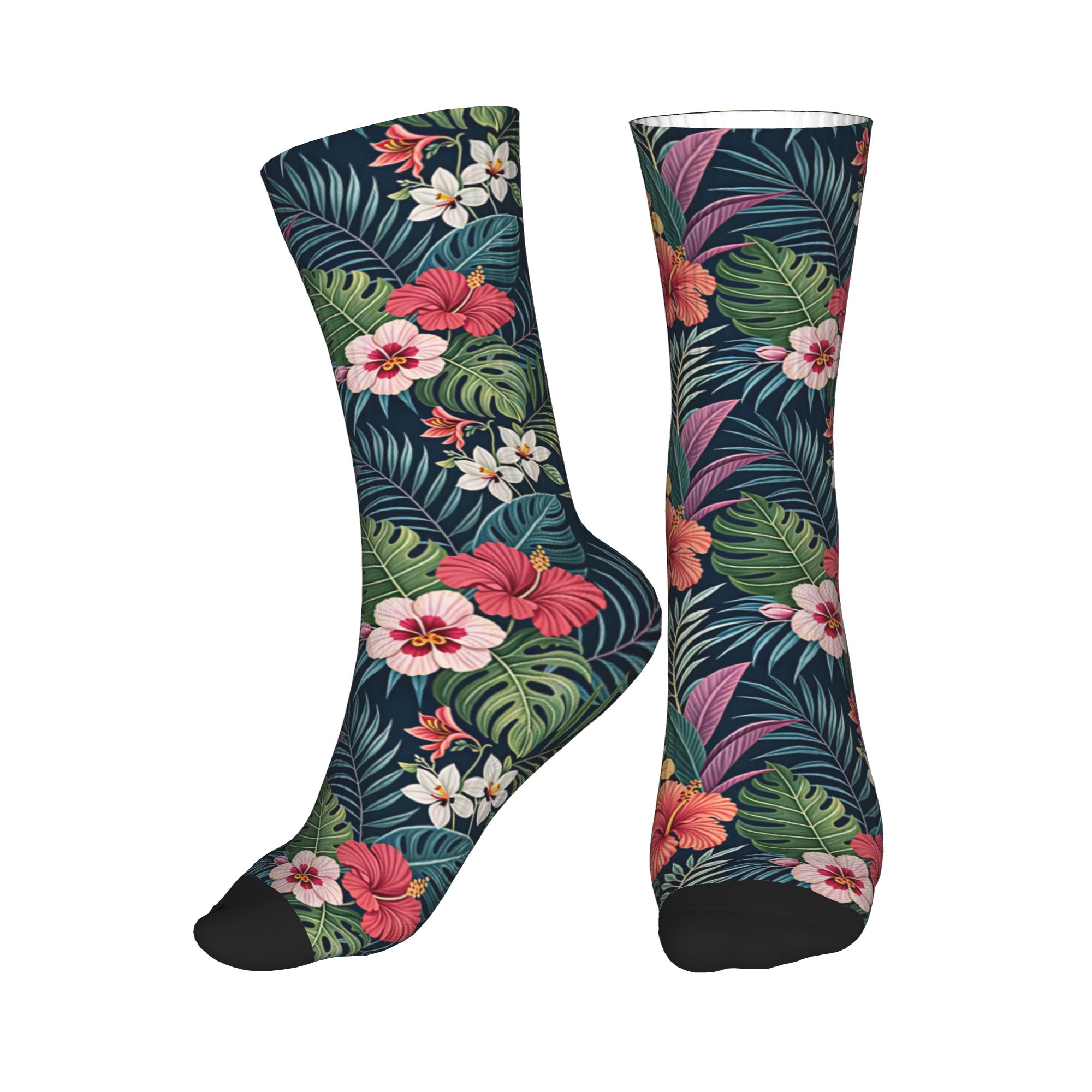 Dress Sock Men - Calcetines Divertidos con Estampado Floral Tropical